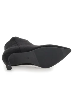 The First P625 – Stiefeletten aus schwarzem Wildleder mit Stilettoabsatz