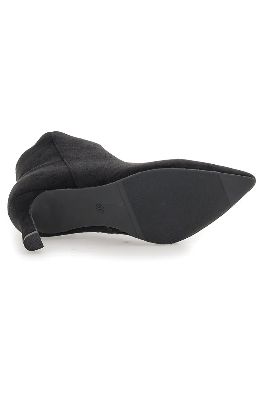 The First P625 – Stiefeletten aus schwarzem Wildleder mit Stilettoabsatz