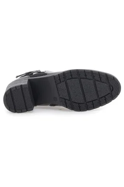 The First P628 schwarze Stiefeletten mit mittlerem Absatz und elastischer Seite