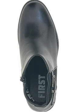 The First P628 schwarze Stiefeletten mit mittlerem Absatz und elastischer Seite