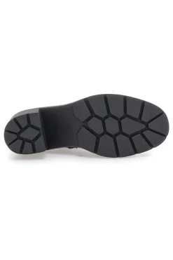 The First P629 Schwarze Stiefeletten mit mittelhohem Absatz und seitlichem Riemen