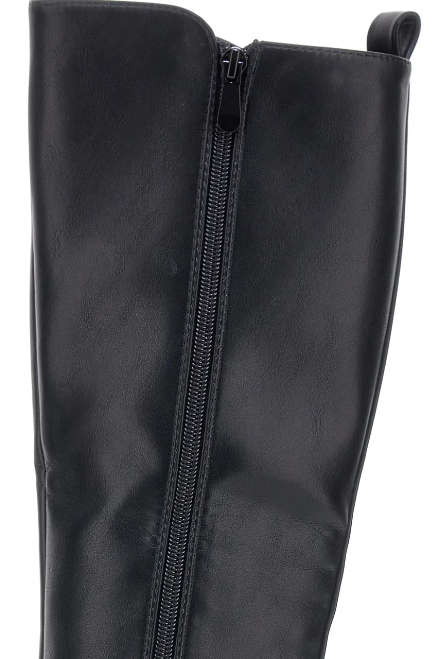 The First P614 Schwarze Stiefel mit Gummiband