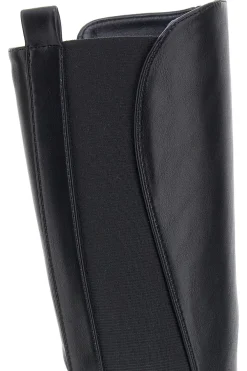 The First P614 Schwarze Stiefel mit Gummiband
