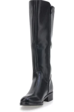 The First P614 Schwarze Stiefel mit Gummiband