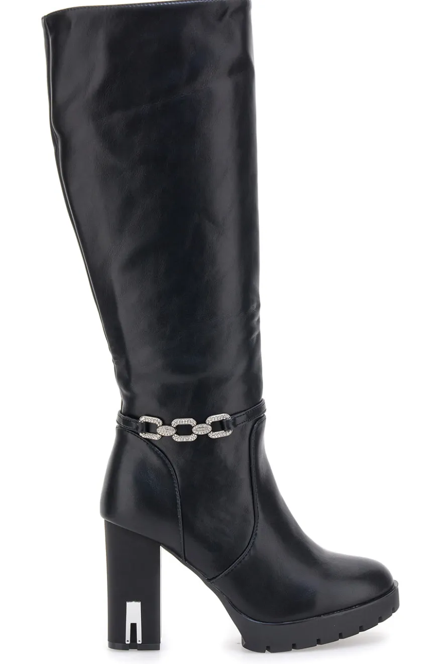 THE FIRST 6Y20866Y862G Schwarze Stiefel mit hohem Absatz