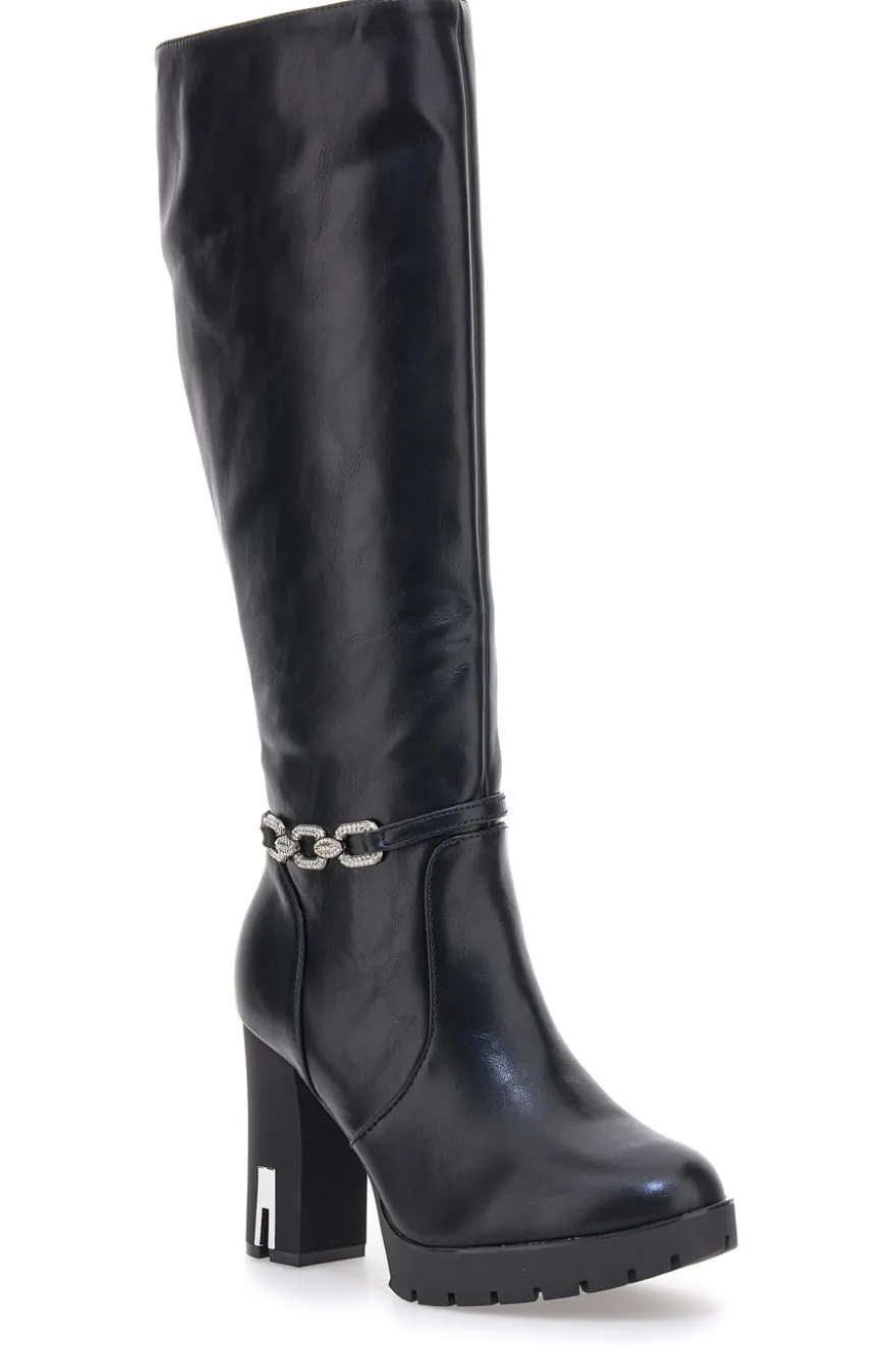 THE FIRST 6Y20866Y862G Schwarze Stiefel mit hohem Absatz