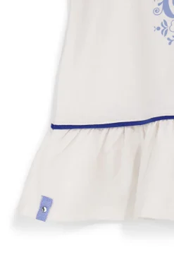 Top bianco in cotone con spalline arricciate Pitt kids Pt-g-t-9015