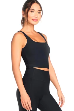 Top Sportino Nero a Costine SHECKERS GO FLEX RIB Longline Bra