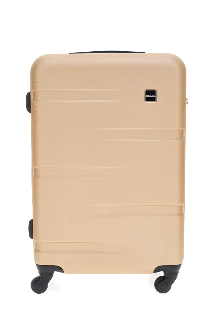 Trolley beige dorato rigido 4 ruote Prima Riga PR143/M