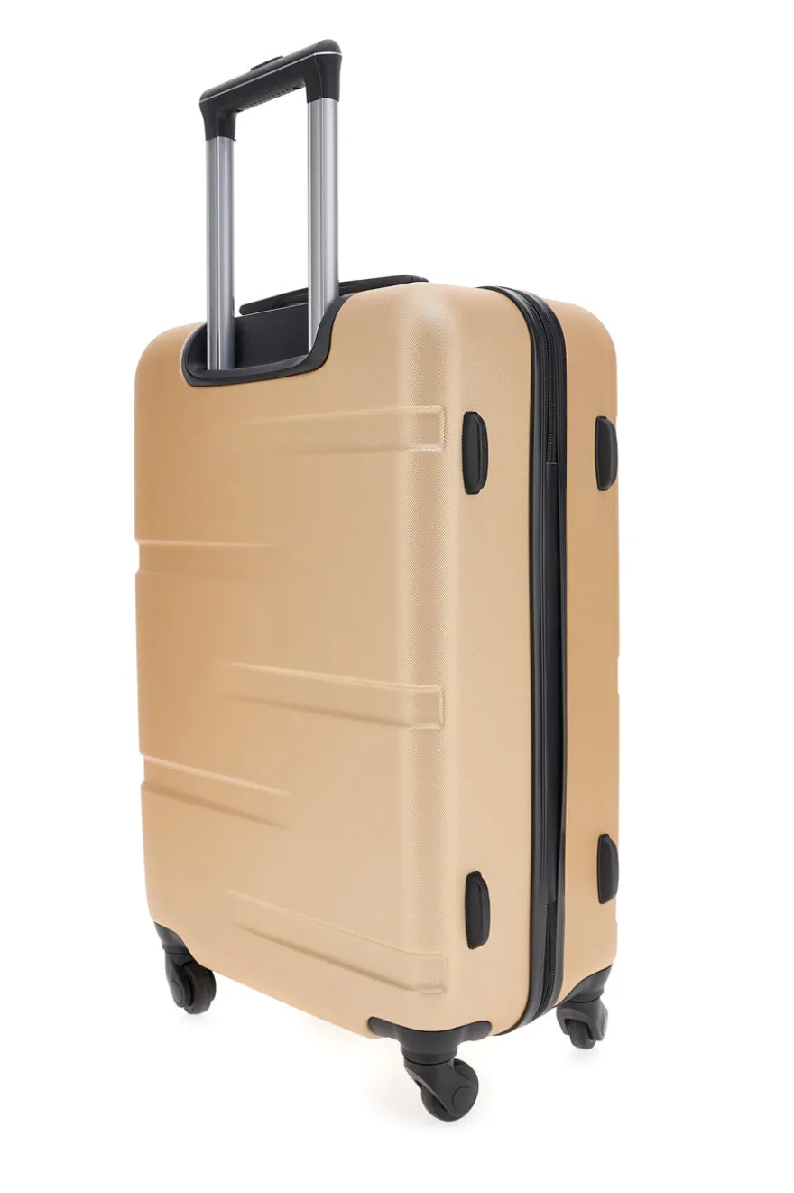 Trolley beige dorato rigido 4 ruote Prima Riga PR143/M