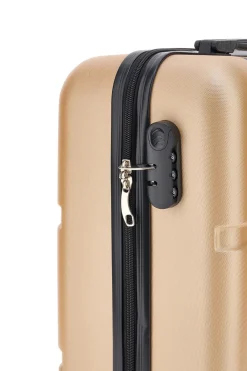 Trolley beige dorato rigido 4 ruote Prima Riga PR143/P