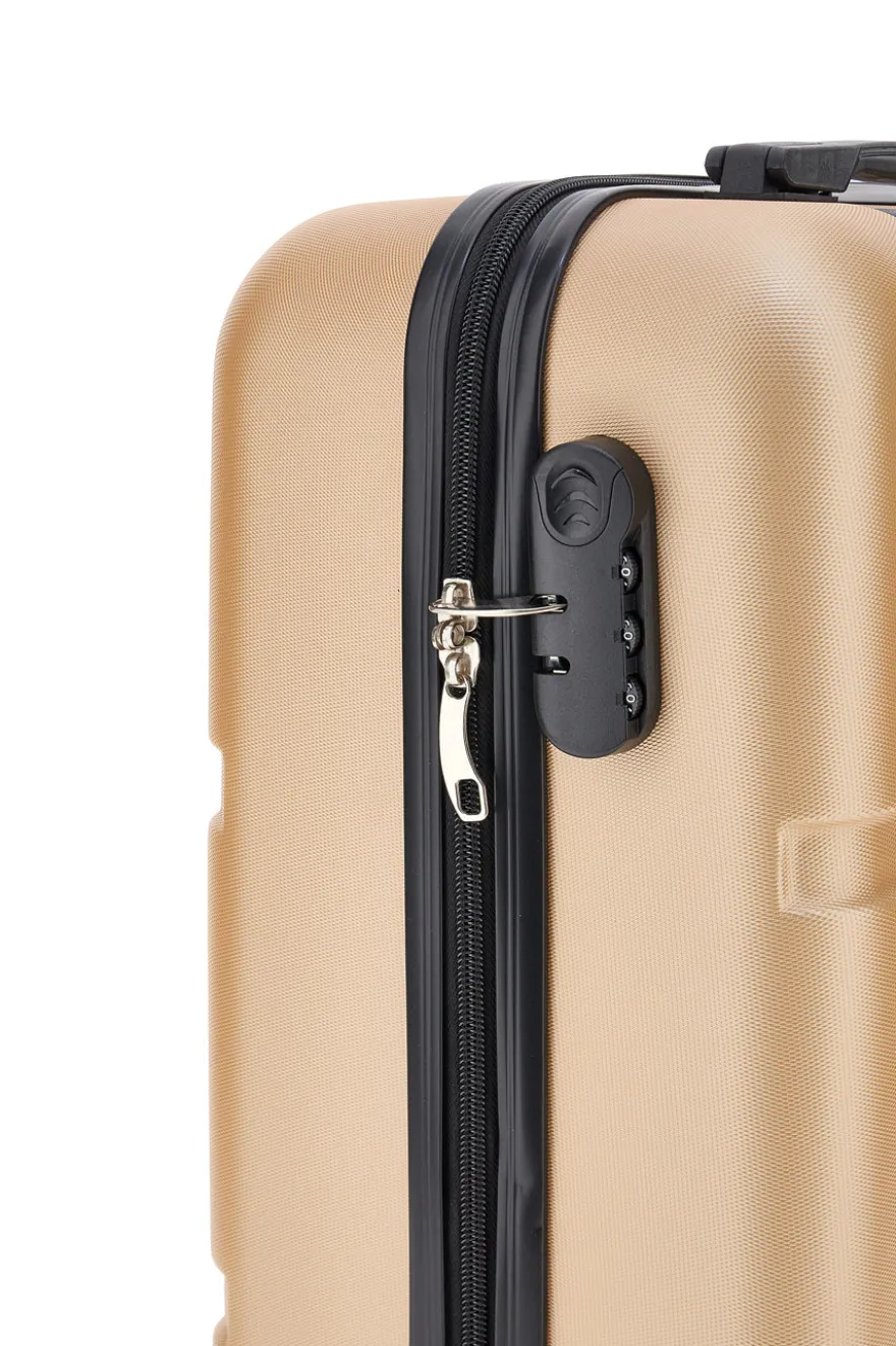 Trolley beige dorato rigido 4 ruote Prima Riga PR143/P