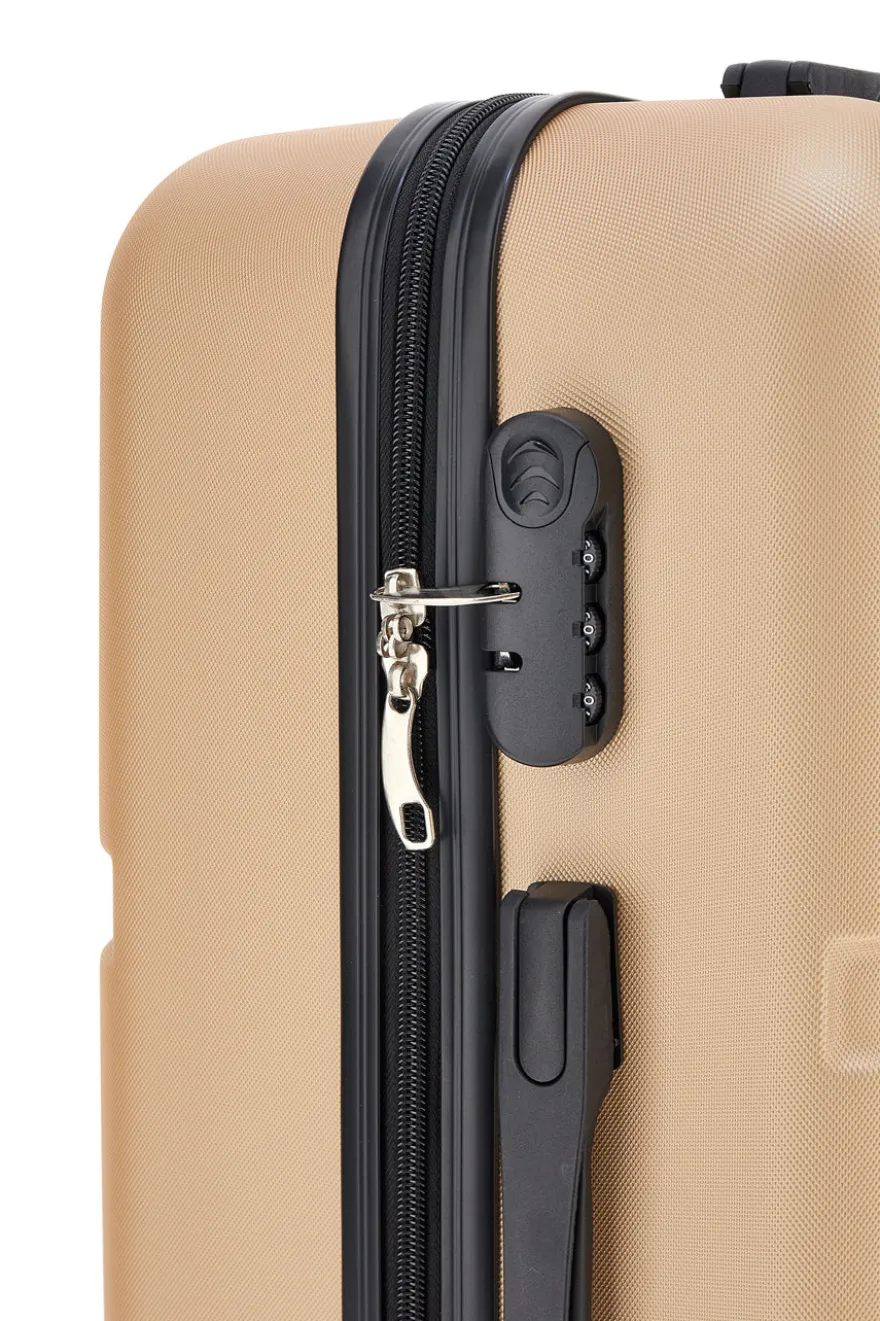 Trolley beige dorato rigido 4 ruote Prima Riga PR143/G