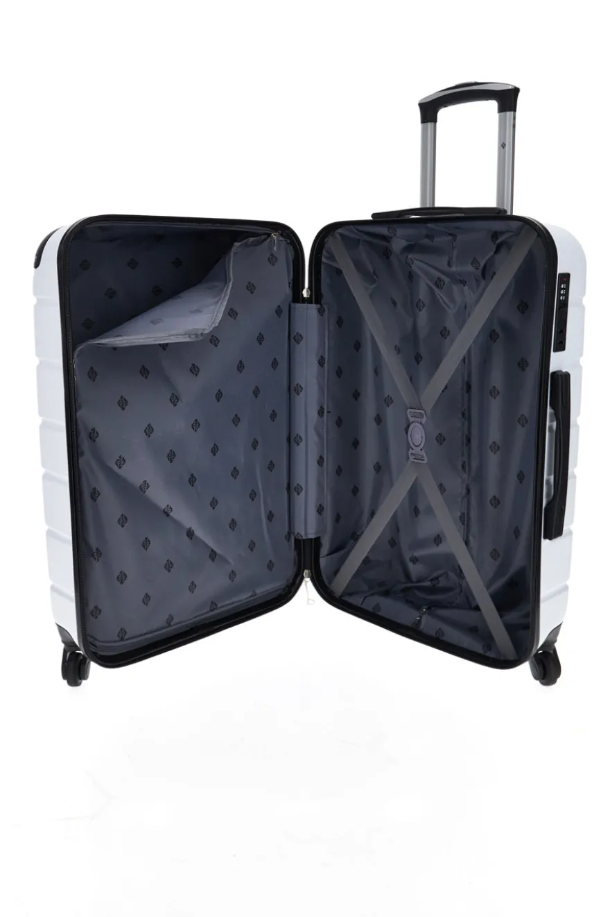 Trolley grande bianco rigido con 4 ruote 2T2L156/G