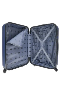 Trolley grande blu rigido con ruote piroettanti Prima Riga PR162/G