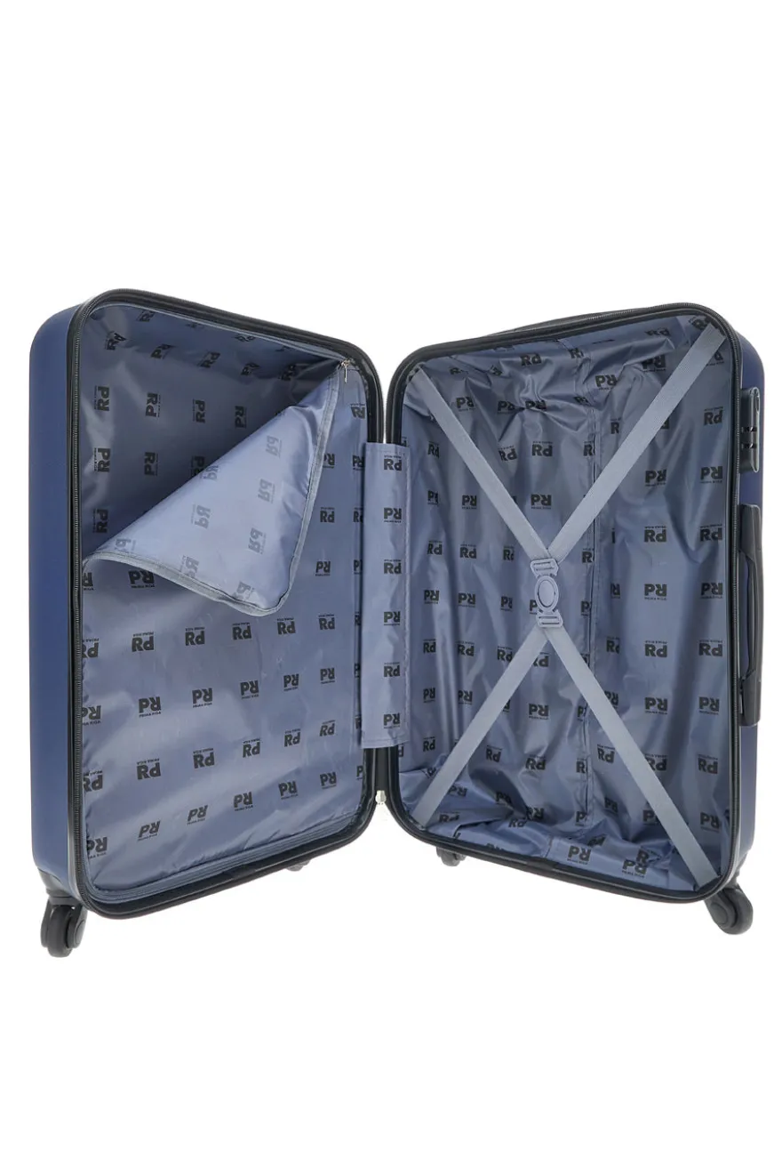 Trolley grande blu rigido con ruote piroettanti Prima Riga PR162/G