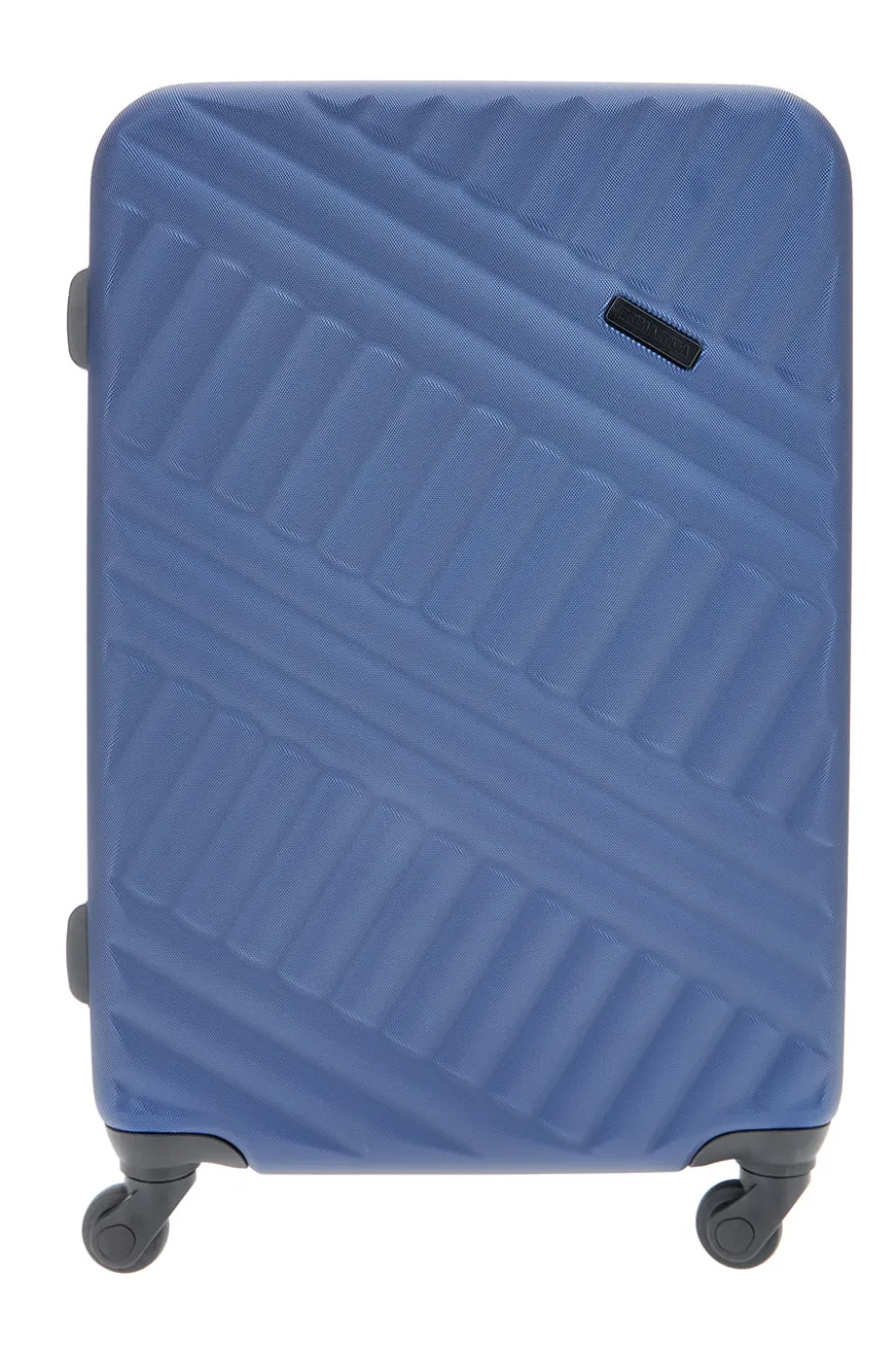 Trolley grande blu rigido con ruote piroettanti Prima Riga PR162/G