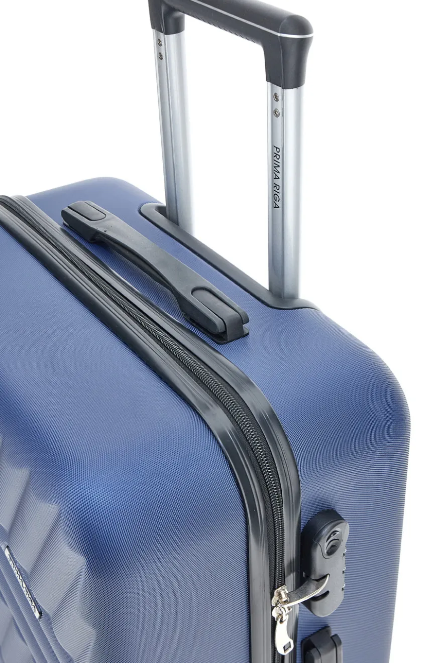 Trolley grande blu rigido con ruote piroettanti Prima Riga PR162/G