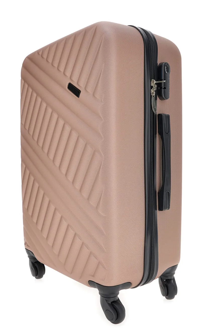 Trolley grande oro rosa rigido con ruote piroettanti Prima Riga PR162/G