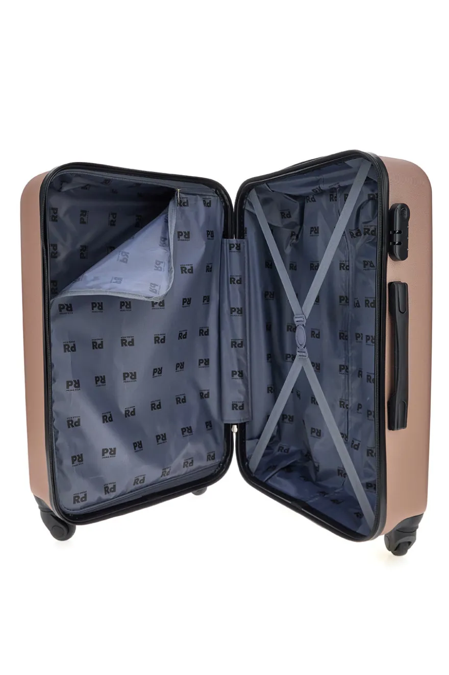 Trolley grande oro rosa rigido con ruote piroettanti Prima Riga PR162/G