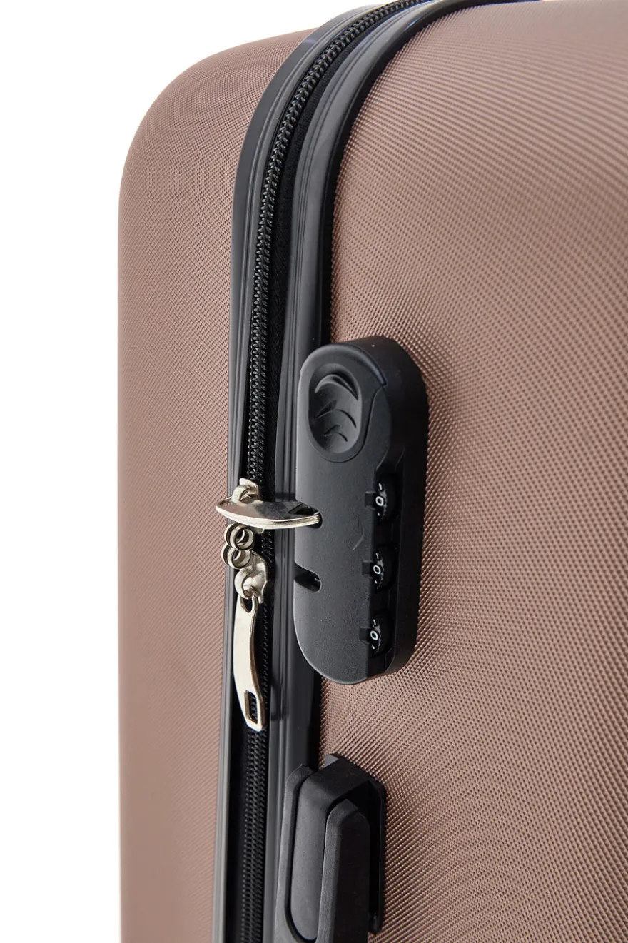 Trolley grande oro rosa rigido con ruote piroettanti Prima Riga PR162/G