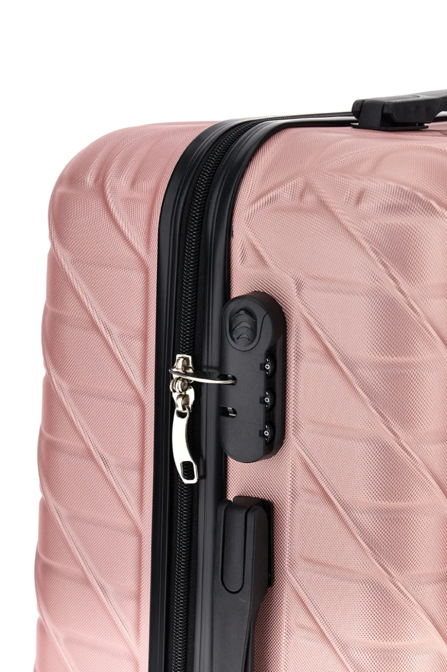 Trolley grande rose gold rigido con 4 ruote Prima riga PR157/G