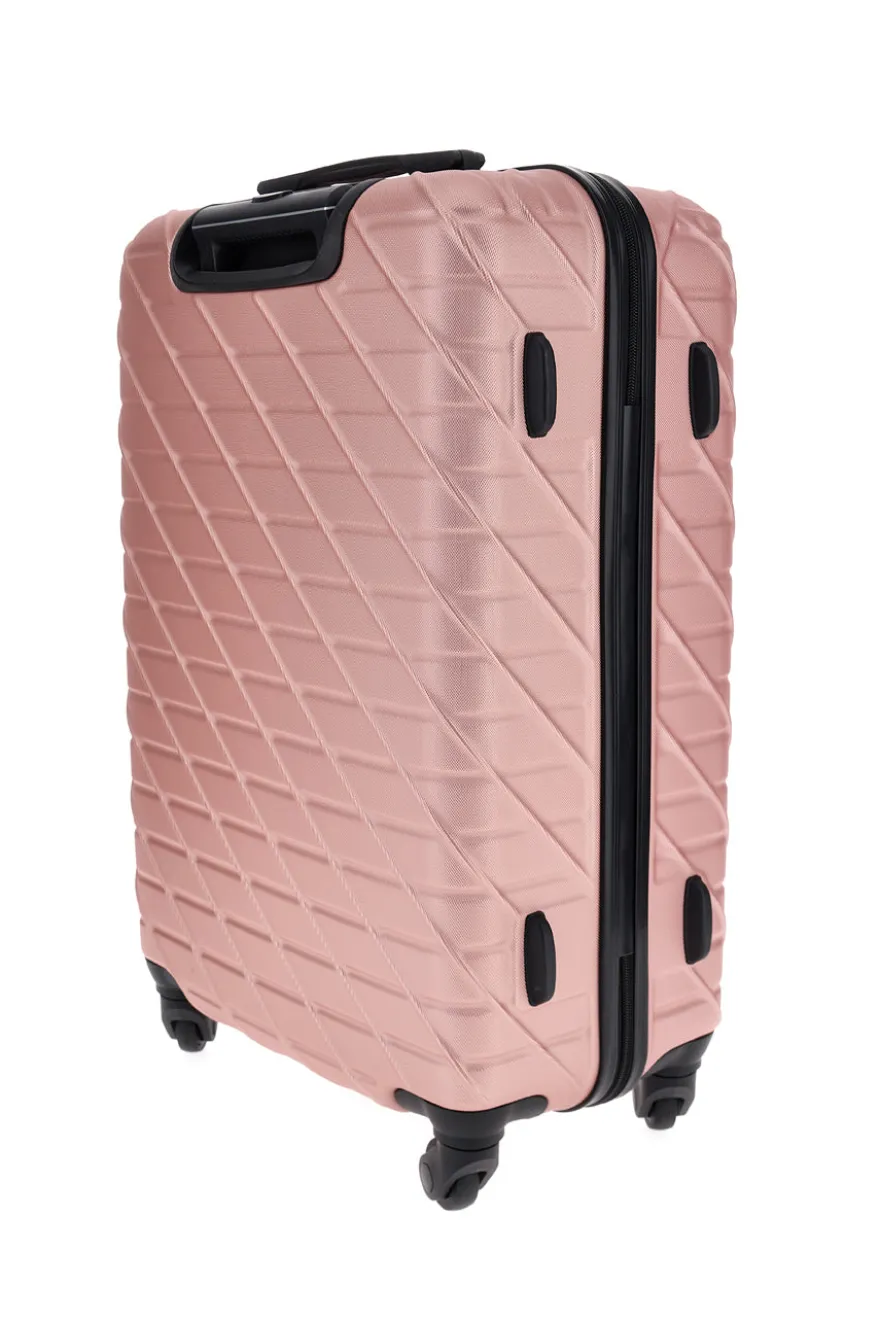 Trolley grande rose gold rigido con 4 ruote Prima riga PR157/G