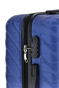 Trolley medio blu rigido con 4 ruote Prima riga PR157/M