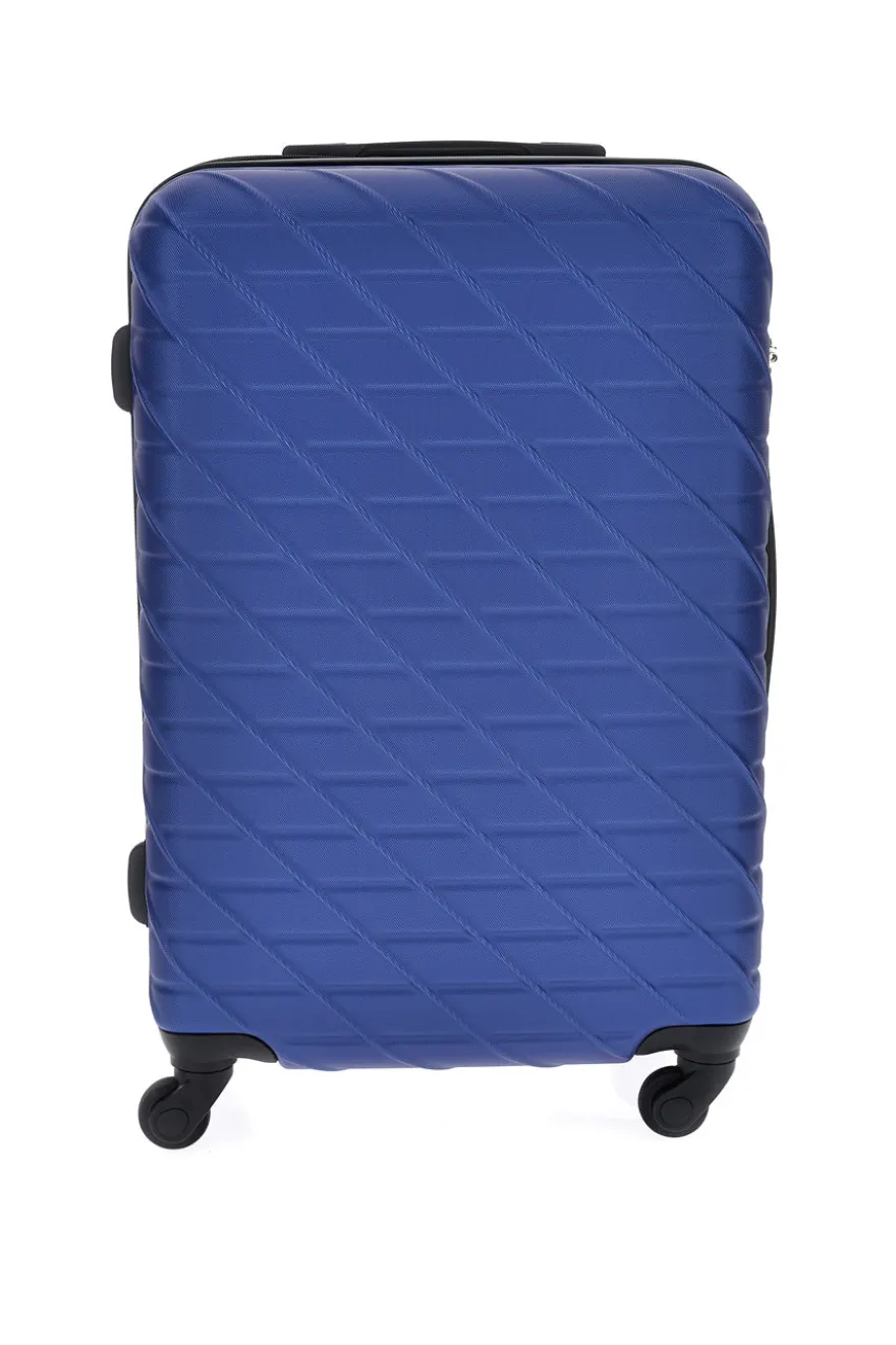 Trolley medio blu rigido con 4 ruote Prima riga PR157/M