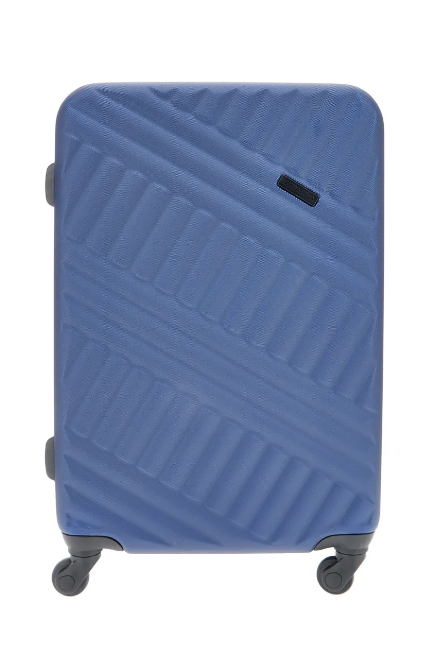 Trolley medio blu rigido con ruote piroettanti Prima Riga PR162/M