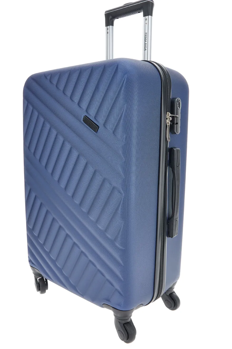 Trolley medio blu rigido con ruote piroettanti Prima Riga PR162/M