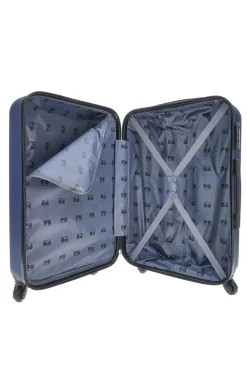 Trolley medio blu rigido con ruote piroettanti Prima Riga PR162/M