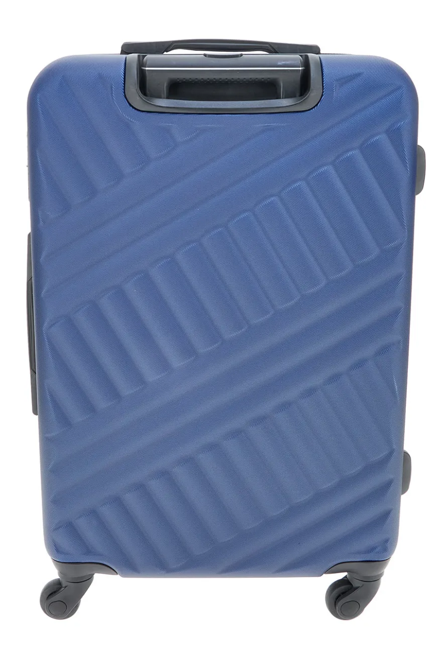 Trolley medio blu rigido con ruote piroettanti Prima Riga PR162/M