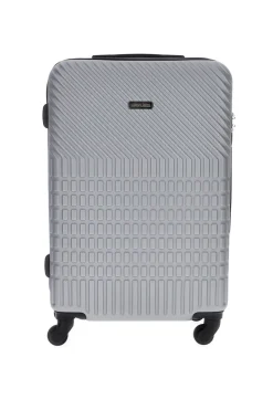Trolley medio grigio rigido con 4 ruote Prima riga PR169/M