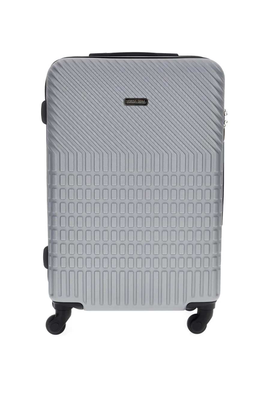 Trolley medio grigio rigido con 4 ruote Prima riga PR169/M