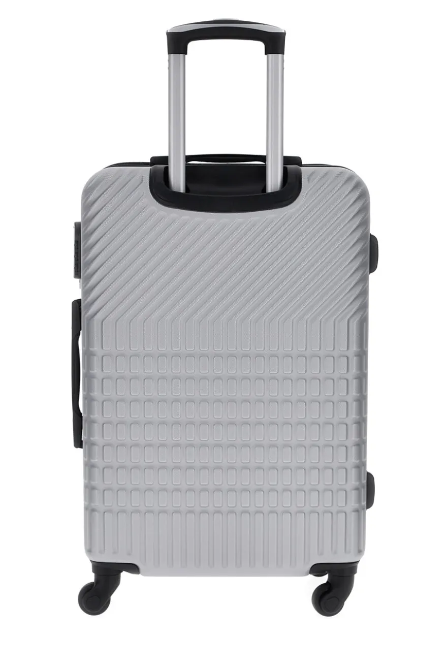 Trolley medio grigio rigido con 4 ruote Prima riga PR169/M