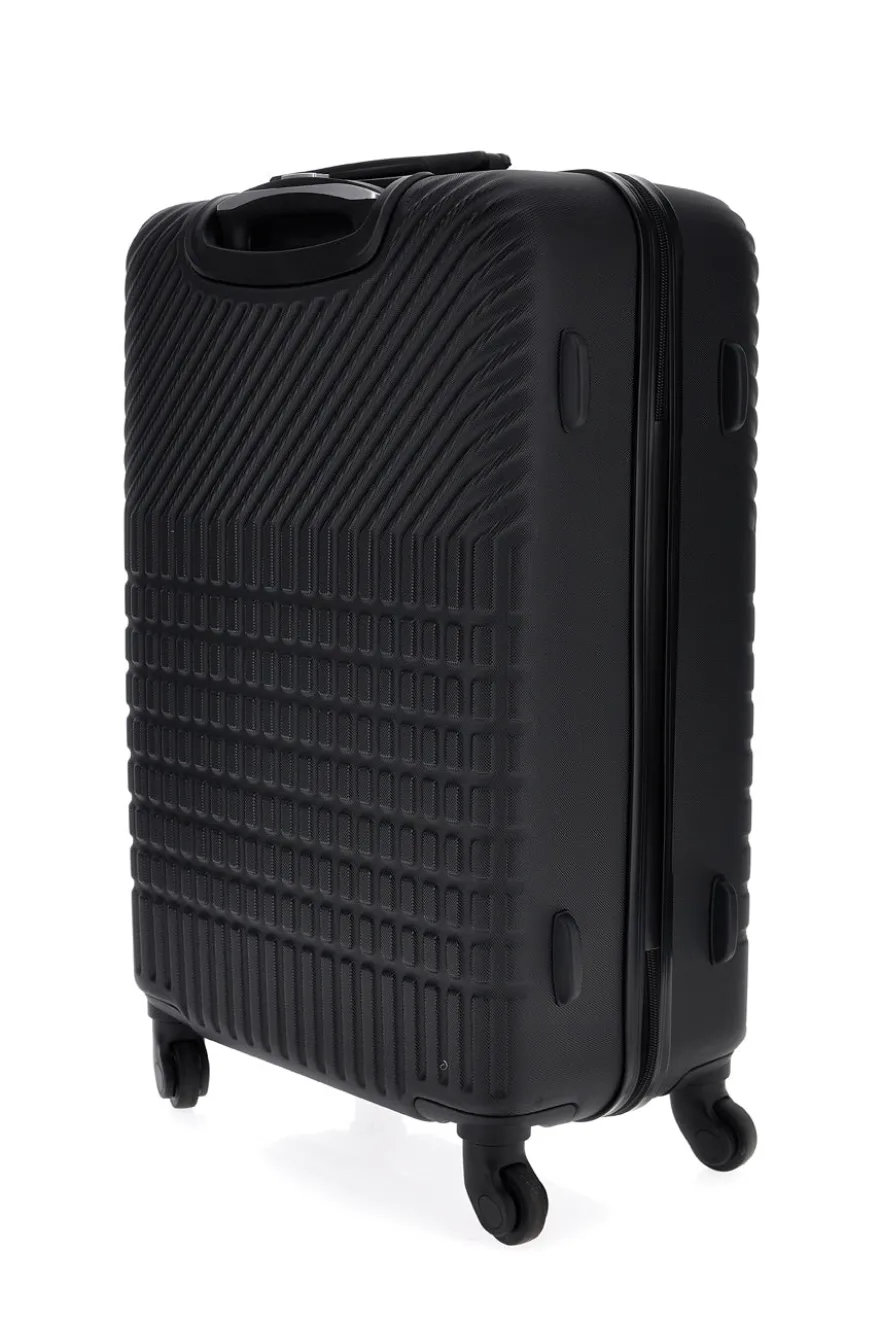 Trolley medio nero rigido con 4 ruote Prima riga PR169/M