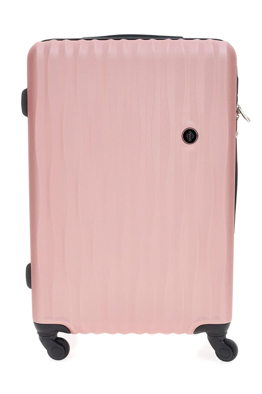 Trolley medio rosa rigido con ruote multidirezionali 2T2L 175/M