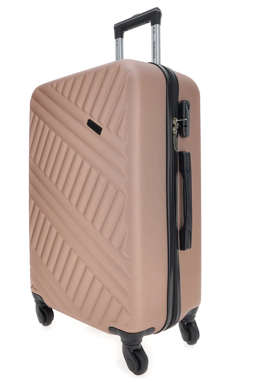 Trolley oro rosa rigido con ruote piroettanti Prima Riga PR162/P