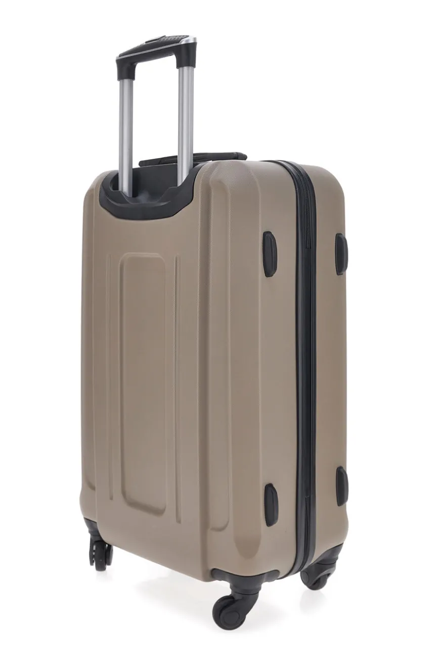 Trolley piccolo beige rigido con 4 ruote PRIMA RIGA 1235170/P