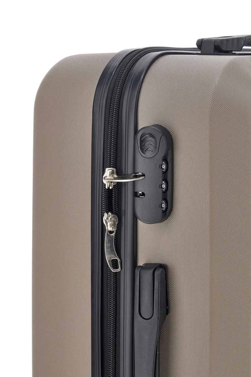 Trolley piccolo beige rigido con 4 ruote PRIMA RIGA 1235170/P