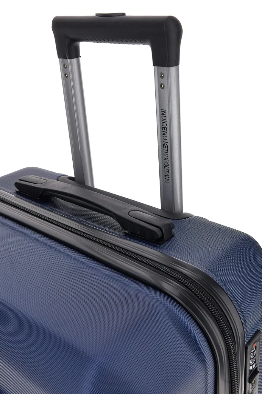 Trolley piccolo blu rigido 4 ruote Indigeno INDIGENO179/P