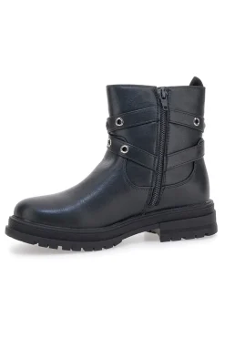 Tronchetti neri con cinturino borchiato Pitt Kids SKBS934