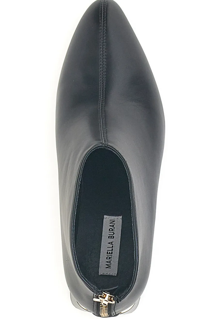 Tronchetti neri con tacco largo decorato Burani 51614C1117