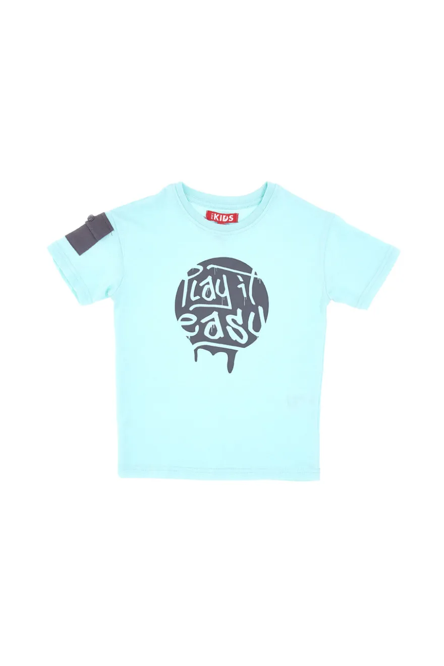 T-Shirt Azzurra Con Taschino Pitt Kids PT-K-T-7018
