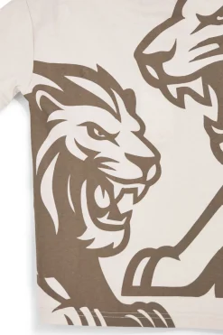 T-shirt beige con stampa Wild Pitt kids PT-B-T-9021