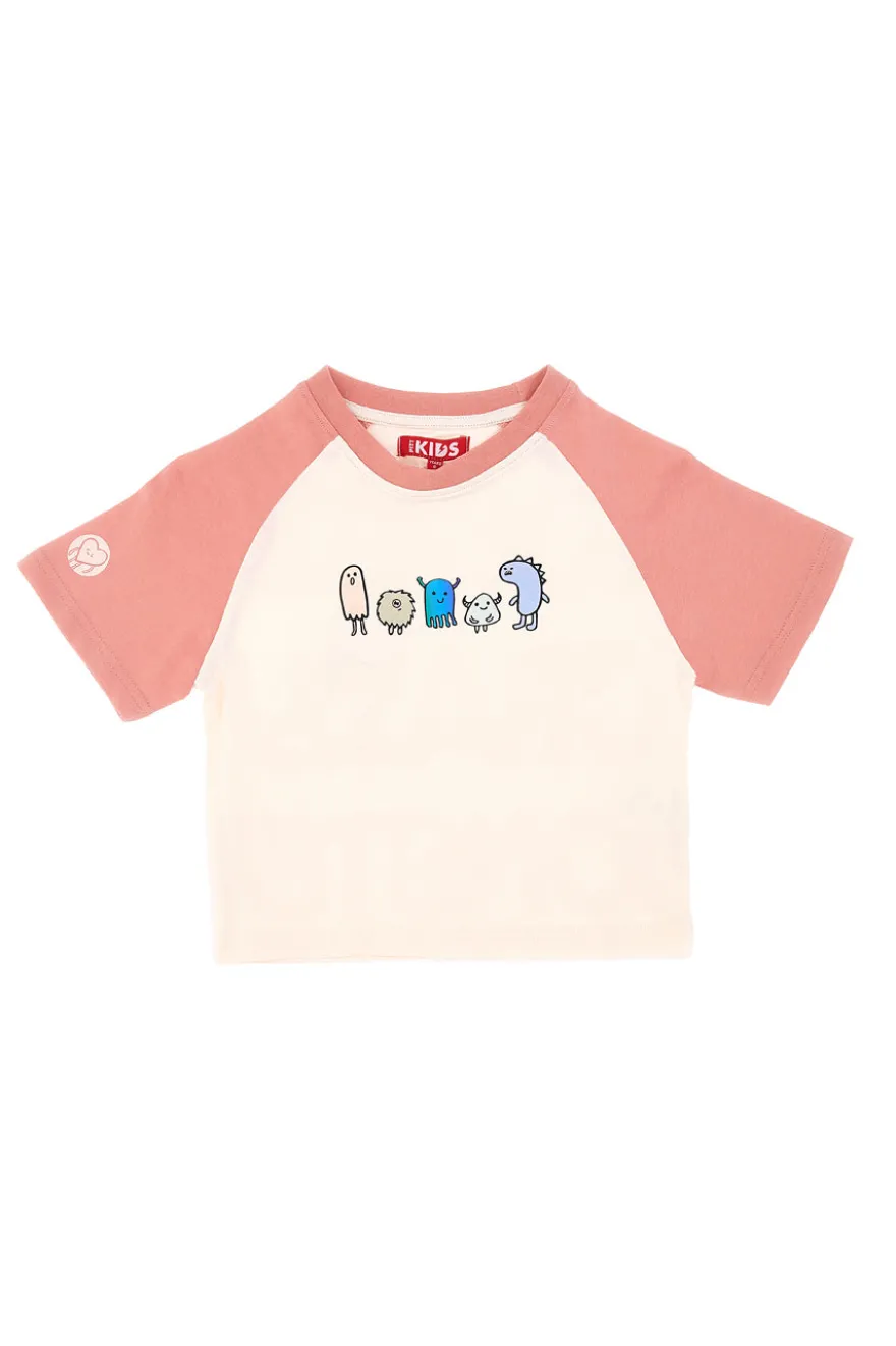 T-shirt Beige e Rosa Pitt Kids PT-K-T-7031