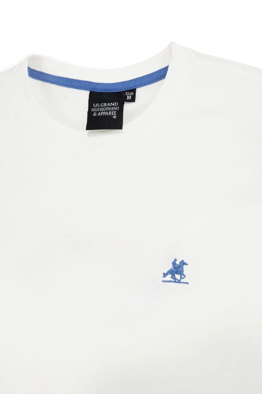 T-shirt bianca 100% cotone U.s. grand polo US61601M