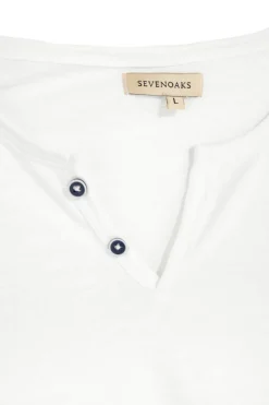 T-shirt bianca con bottoni Sevenoaks NBY1343