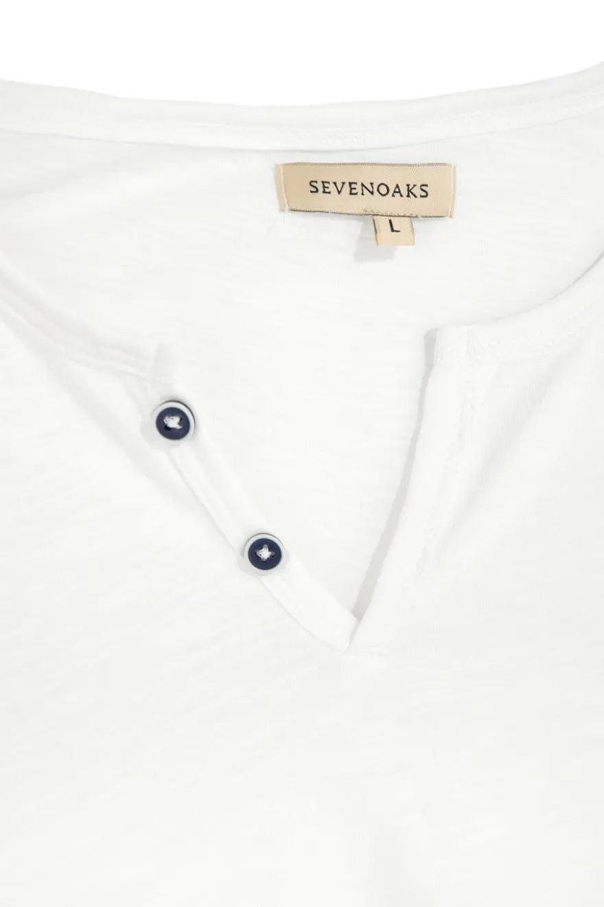 T-shirt bianca con bottoni Sevenoaks NBY1343